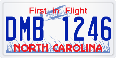 NC license plate DMB1246