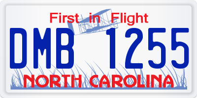 NC license plate DMB1255