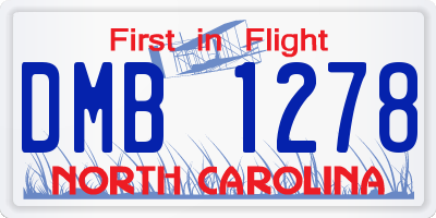 NC license plate DMB1278