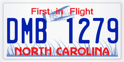 NC license plate DMB1279