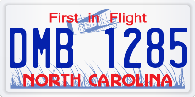 NC license plate DMB1285