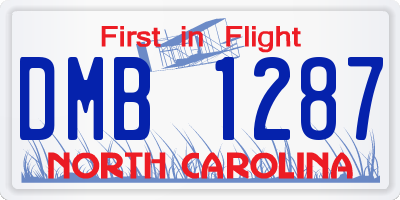 NC license plate DMB1287
