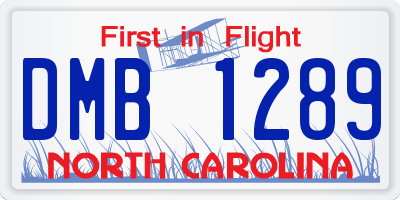 NC license plate DMB1289