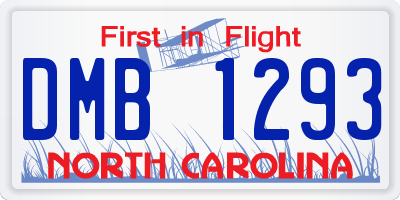 NC license plate DMB1293