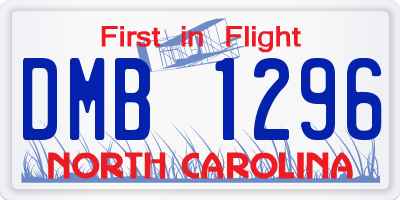 NC license plate DMB1296