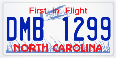 NC license plate DMB1299