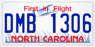 NC license plate DMB1306