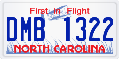 NC license plate DMB1322