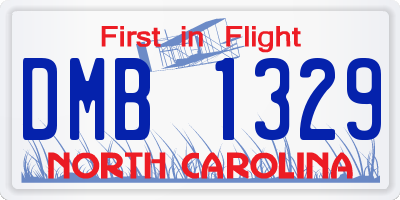 NC license plate DMB1329