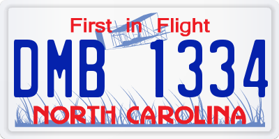 NC license plate DMB1334