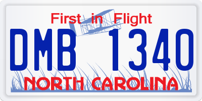 NC license plate DMB1340