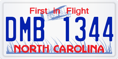 NC license plate DMB1344