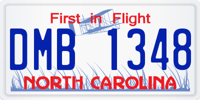 NC license plate DMB1348