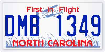 NC license plate DMB1349