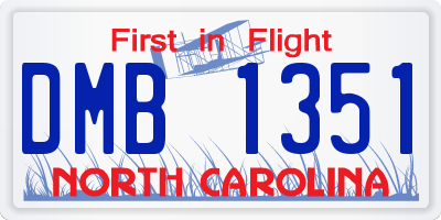 NC license plate DMB1351