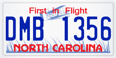 NC license plate DMB1356