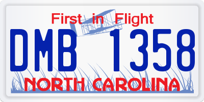 NC license plate DMB1358