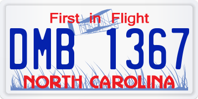 NC license plate DMB1367