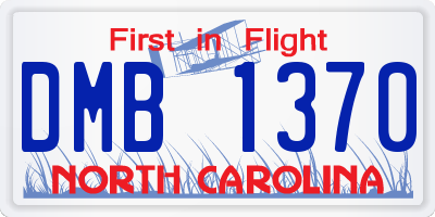 NC license plate DMB1370