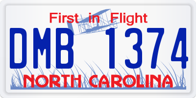 NC license plate DMB1374