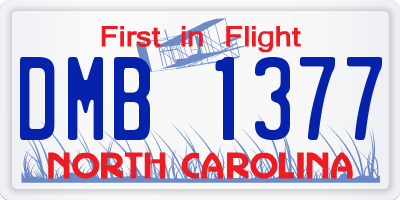 NC license plate DMB1377