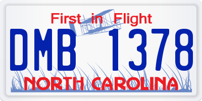 NC license plate DMB1378