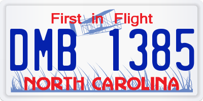 NC license plate DMB1385