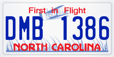 NC license plate DMB1386