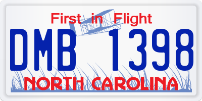 NC license plate DMB1398