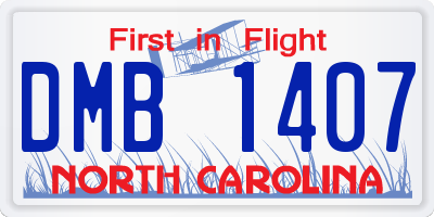 NC license plate DMB1407