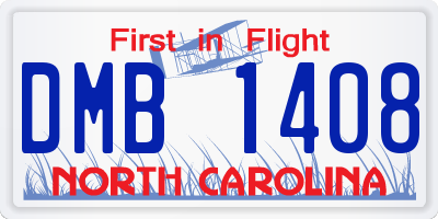 NC license plate DMB1408