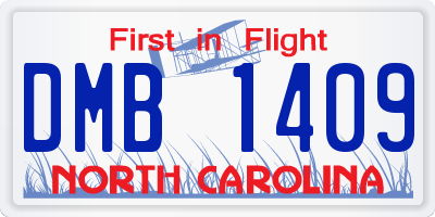 NC license plate DMB1409
