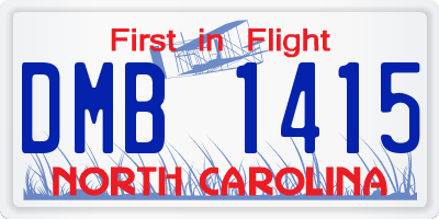 NC license plate DMB1415