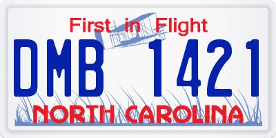 NC license plate DMB1421