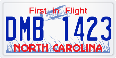NC license plate DMB1423