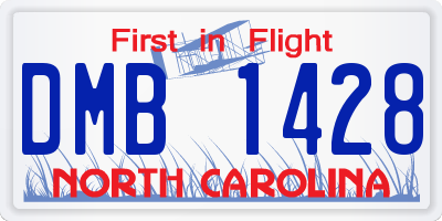 NC license plate DMB1428