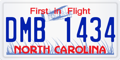 NC license plate DMB1434