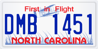 NC license plate DMB1451