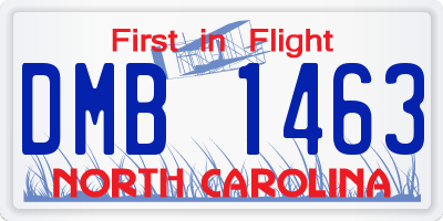 NC license plate DMB1463