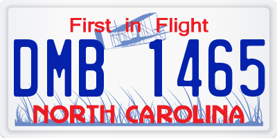 NC license plate DMB1465