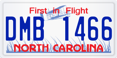 NC license plate DMB1466
