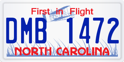 NC license plate DMB1472