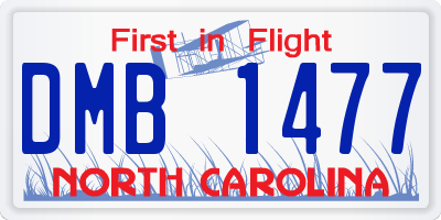 NC license plate DMB1477