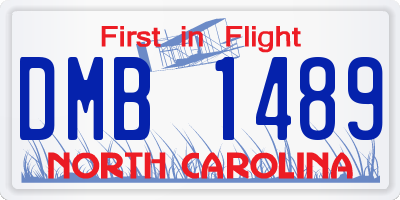 NC license plate DMB1489