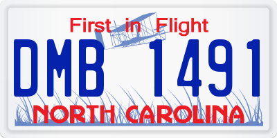 NC license plate DMB1491