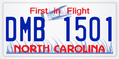 NC license plate DMB1501