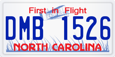 NC license plate DMB1526