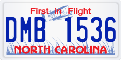 NC license plate DMB1536