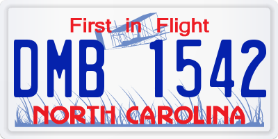 NC license plate DMB1542