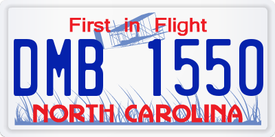 NC license plate DMB1550